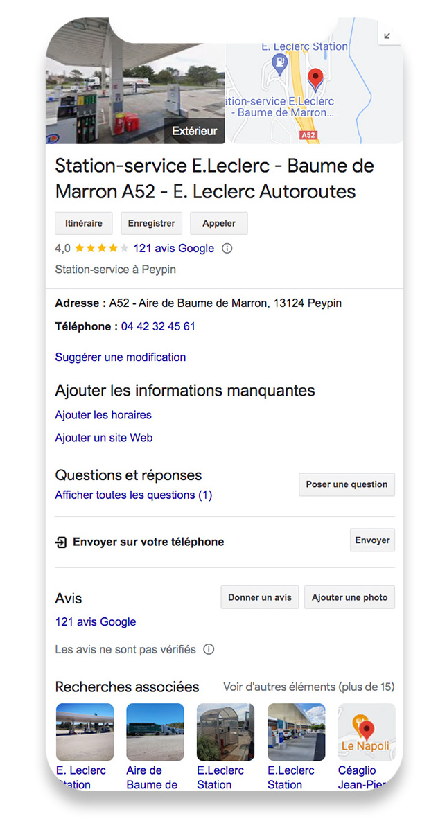 La fiche Google permet de pouvoir optimiser votre trafic web, e-commerce et physique dans chacune de vos zones de chalandise !